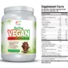 Chocolate Vegan Protein Powder supplement facts webp